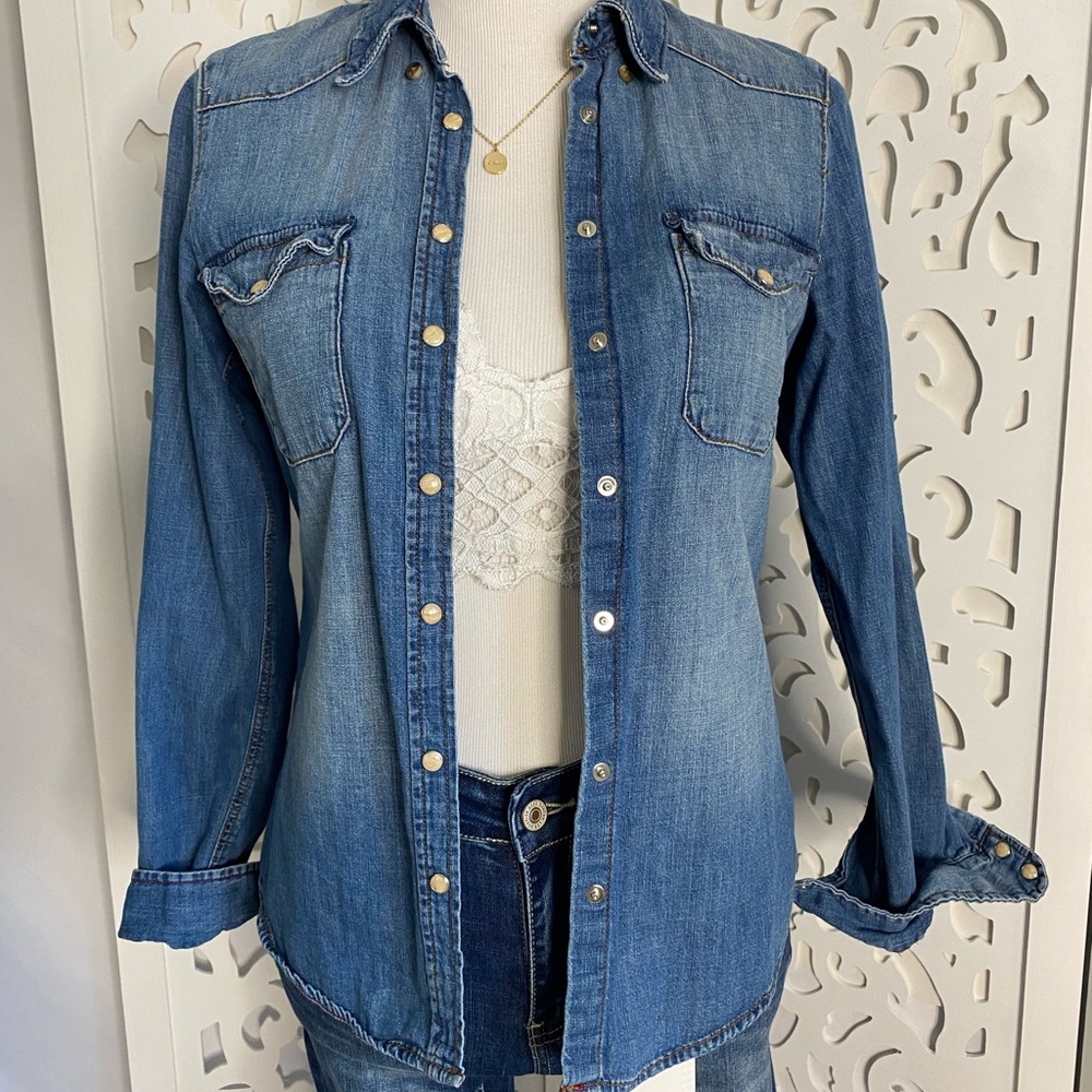 Chambray Denim Button Up - image 2